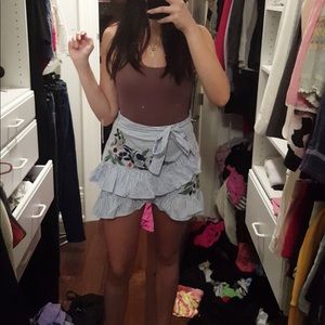 Striped and Floral Zara Mini Skirt